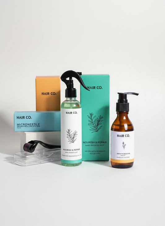 Hair Co. Ultimate Hair Growth Kit β Oil, Dermaroller, and Mist Bundle