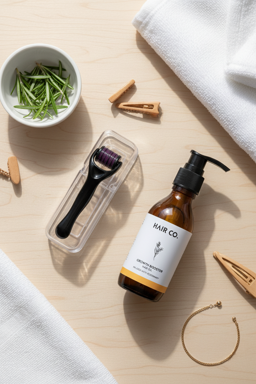 Hair Co. Ultimate Hair Growth Bundle – Oil + Dermaroller