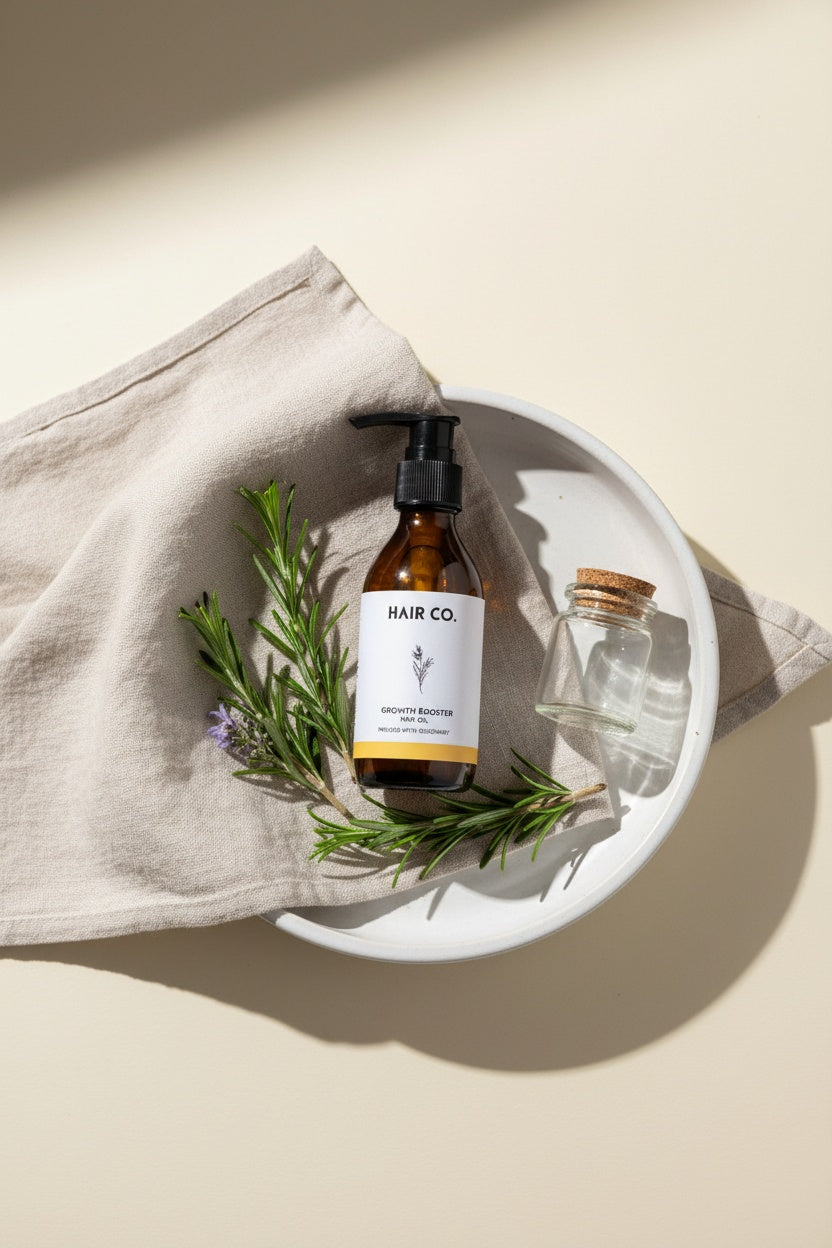 Hair Co. Growth Booster Hair Oil with box – organic rosemary-infused hair oil to stop hair fall and boost growth