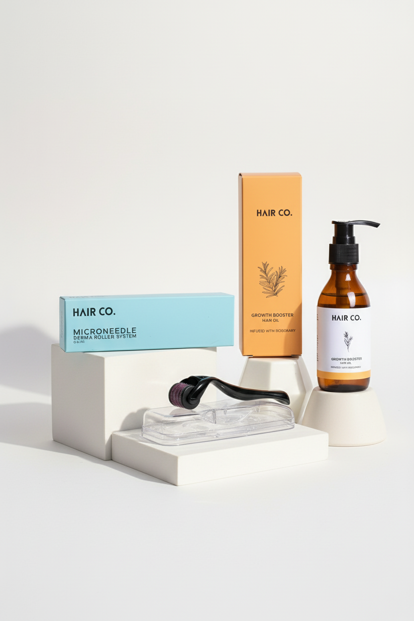 Hair Co. Ultimate Hair Growth Bundle – Oil + Dermaroller
