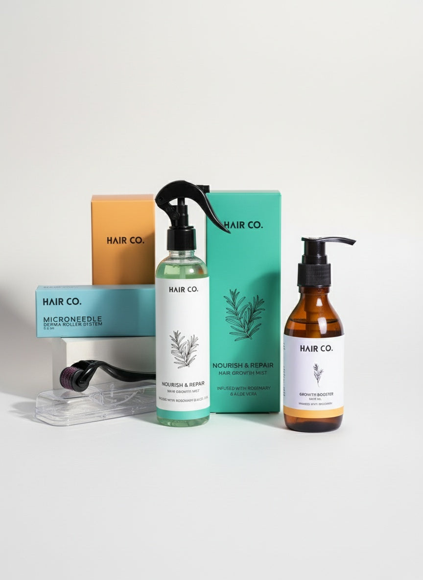 Hair Co. Ultimate Hair Growth Kit – Oil, Dermaroller, and Mist Bundle