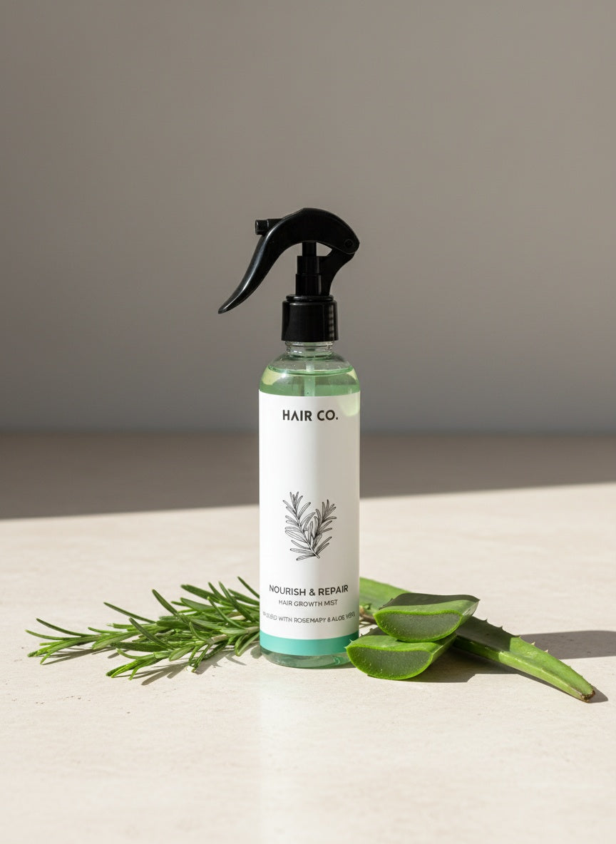 Hair Co. Rosemary Aloe Hair Growth Mist – Natural scalp nourishing spray with rosemary and aloe vera